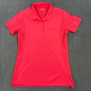 Adidas Women's Small Short Sleeve Pink‎ Performance Athletic Golf Polo Shirt